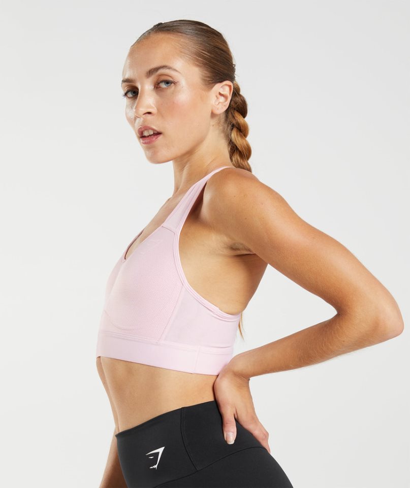 Women's Gymshark Lightweight High Support Sports Bra Pink | NZ 5DFVTP